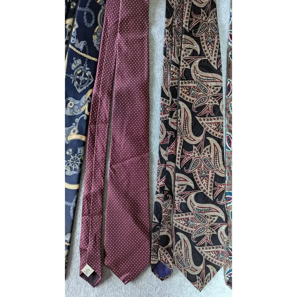 Chloe Mercedes Lanvin Liberty Oscar De La Renta Designer Neck Tie Lot of 5 Silk‎